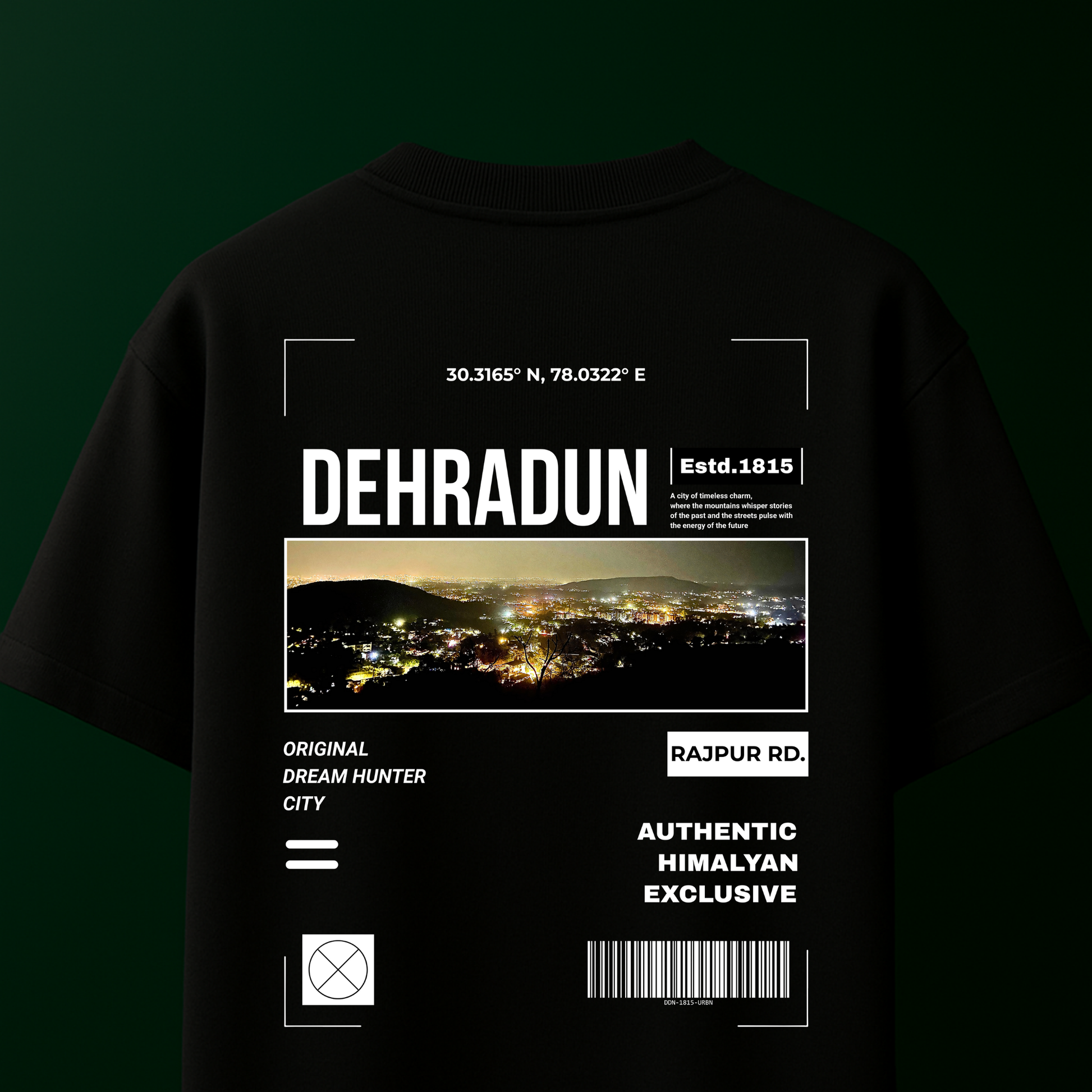 CITIDRIP Dehradun Coordinates Oversized T-Shirt