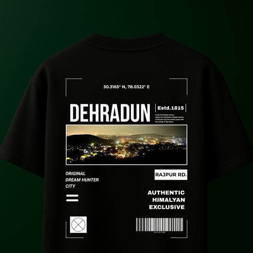 CITIDRIP Dehradun Coordinates Oversized T-Shirt