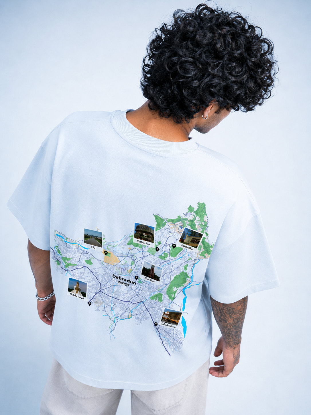 Dehradun City Map Oversized T-Shirt
