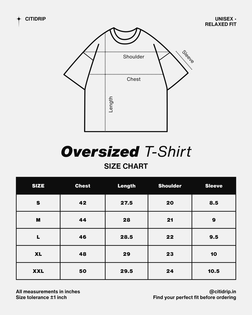 CITIDRIP City Coordinates Oversized Unisex Tee